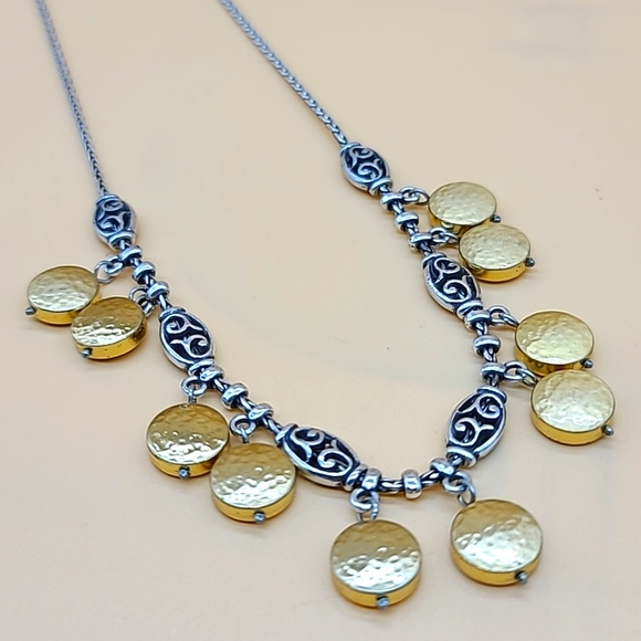 Brighton "SYMPHONY" Balinese Bead & Hammered Gold Dangles Necklace 💛 - Picture 6 of 10